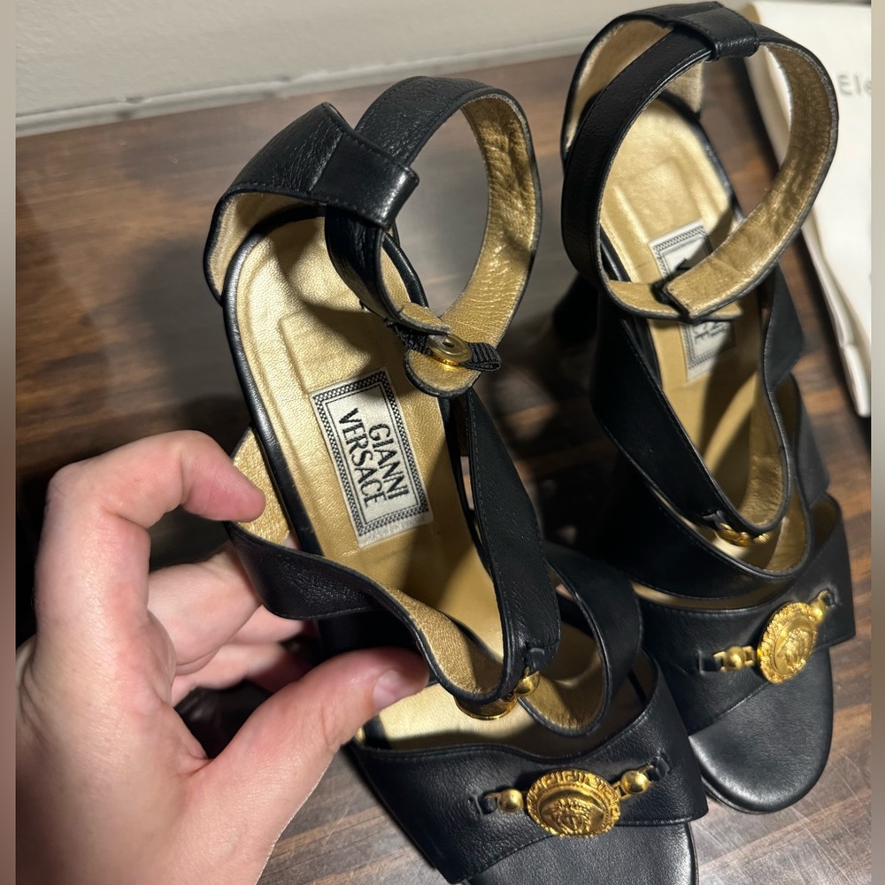 Versace Black and Gold Women's Heels
